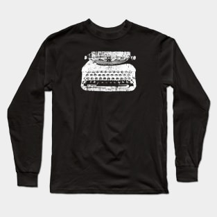 Vintage Typewriter Author Wordsmith Retro Distressed Long Sleeve T-Shirt